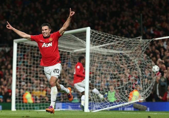 United rode on van Persie&#039;s hat-trick to scrape past Olympiacos in 2013/14