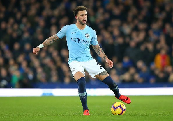 Walker in action for Manchester City