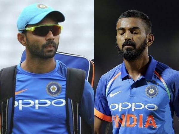 Image result for rahane and kl rahul playing