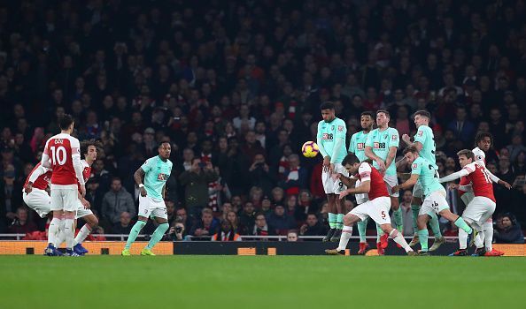 Lacazette scored a fantastic free kick versus Bournemouth