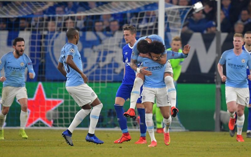 Sane after scoring a free-kick in the first leg