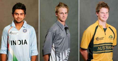 Virat Kohli, Kane Williamson, and Steve Smith during the 2008 U-19 World Cup Enter caption Trent Boult - ICC U/19 Cricket World Cup - Official Team Photocalls