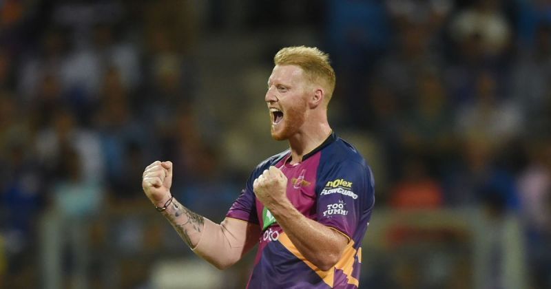 Ben Stokes celebrates after taking a wicket