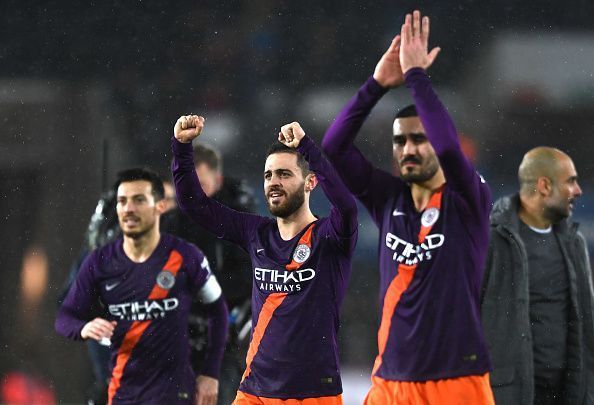 Bernardo Silva (centre) was City&#039;s Man of the Match on a night where they needed to dig deep and recover