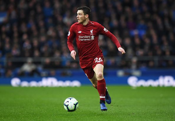 Robertson could play his 50th League for Liverpool on Sunday