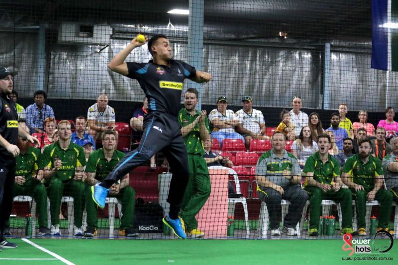 Victor Davies of New Zealand at the 2017 Indoor Cricket World Cup (Image Courtesy: Powershots Photography)