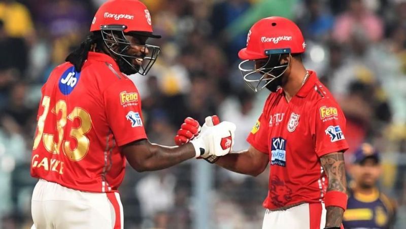 Chris Gayle and KL Rahul will look to pile on the runs against Rajasthan Royals