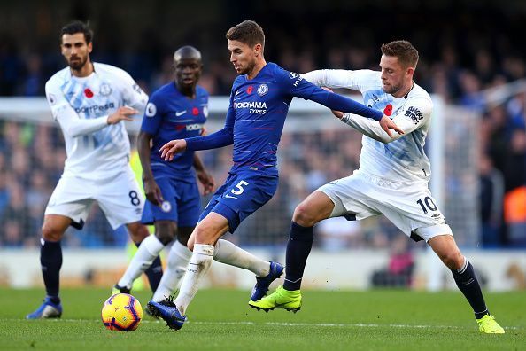 Jorginho (5) and Gylfi Sigurdsson (10)