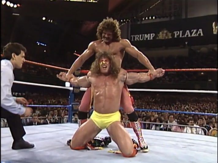 Rude squares off with the Ultimate Warrior for the Intercontinental title