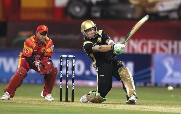 Brendon McCullum of KKR on his way to 158 against RCB in the very first match of the IPL in 2008.