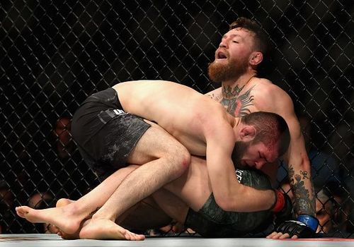 Conor McGregor was wrestled to the ground by Khabib Nurmagomedov