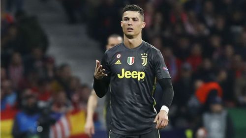 Ronaldo's gesture when booed at Wanda Metropolitano Stadium during the first leg of the tie