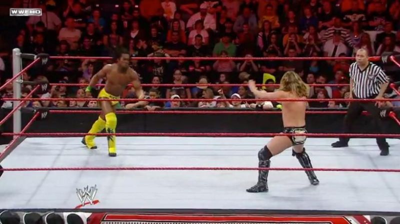 Kofi charges in at an unprepared Brian Kendrick