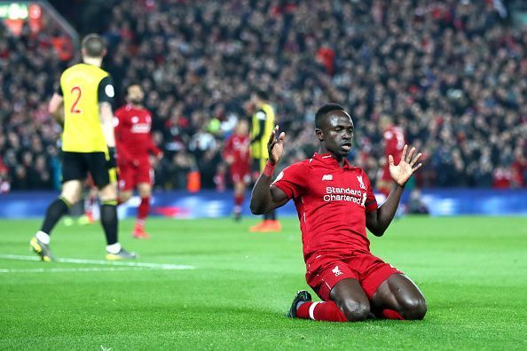 Mane scored twice in Liverpool's 5-0 win against Watford at Anfield.