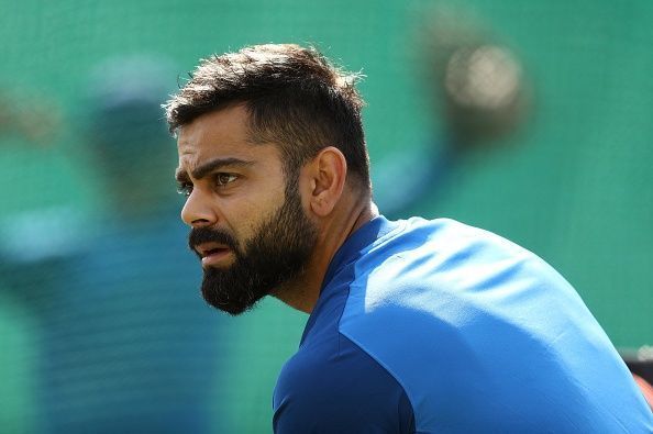 Virat Kohli practising before the match against Australia