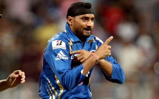 Harbhajan dancing after picking up a wicket