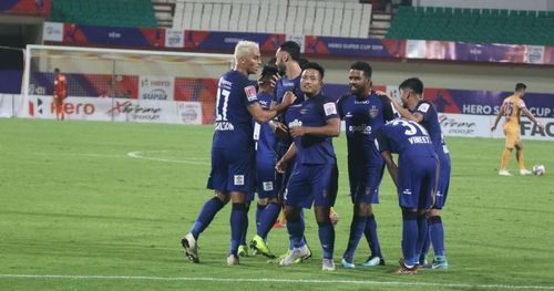 Chennaiyin players celebrate