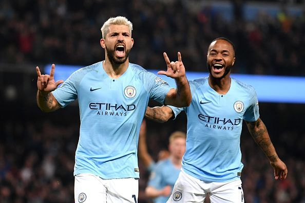 Manchester City duo Sergio Aguero and Raheem Sterling are also in the running