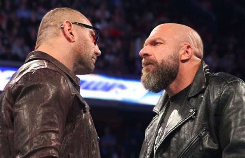 Triple H and Batista in a tense segment
