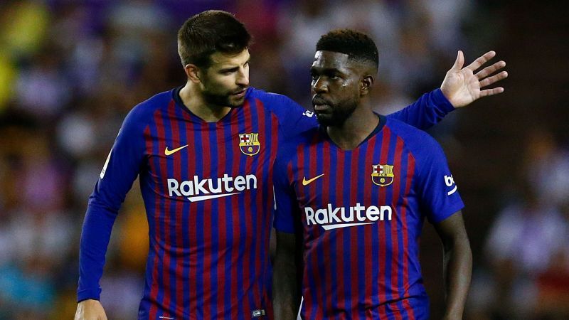 FC Barcelona&#039;s defensive partnership of Pique and Umtiti