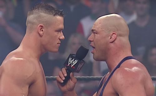 Kurt Angle faced John Cena in the latter's main roster debut match