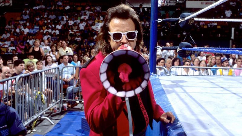 Jimmy Hart was known for his megaphone. When he brought a motorcycle helmet to the ring, the writing was on the wall.