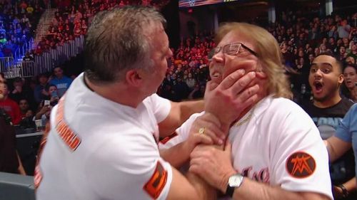 Shane McMahon put his hands on the Miz' father