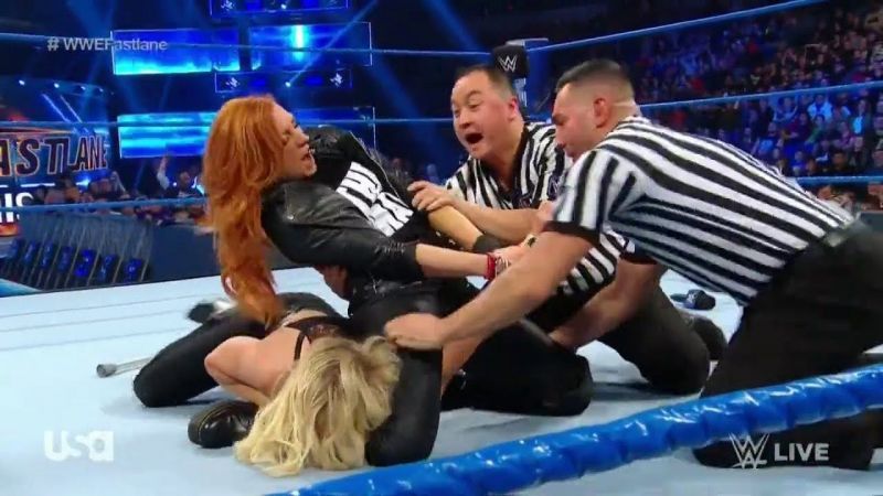 Becky was able to get the better of Charlotte Flair on Tuesday night