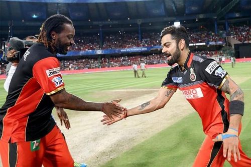 Chris Gayle and Virat Kohli in IPL