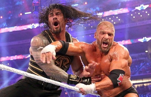 roman reigns vs triple h wrestlemania 32