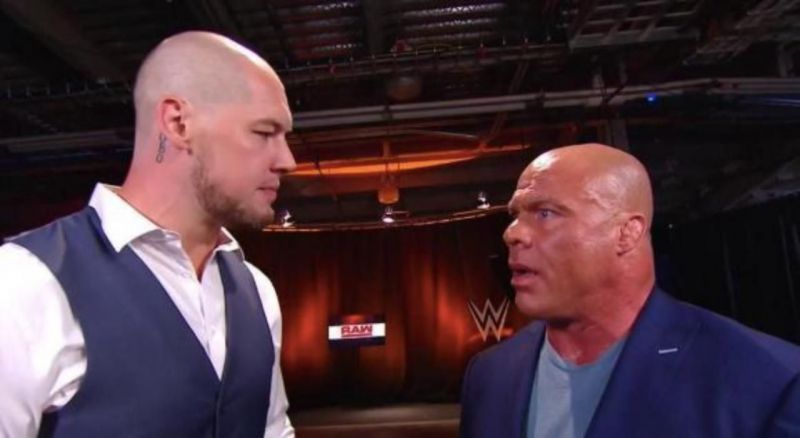 kurt angle will be facing baron corbin in his retirement match