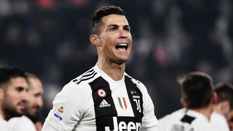 Ronaldo exults after scoring his record 65th knockout stage goal against