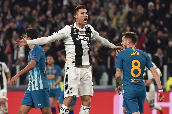 Ronaldo celebrated against Atletico Madrid in the Champions League
