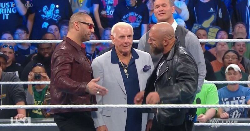 Triple H and Batista on Smackdown&#039; 1000 episode celebration