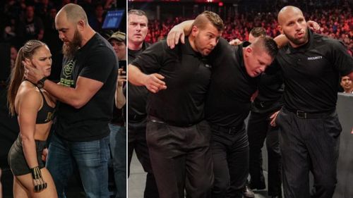 Ronda Rousey (far left) - Attacking an official would get anyone in trouble, but still, Ronda doesnât care