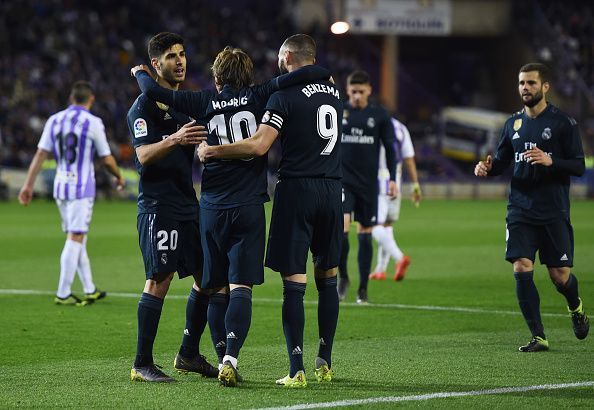 Real Madrid players celebrate