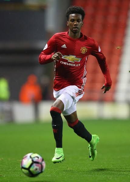 Joshua Bohui in action for Manchester United U23 against Porto B during the Premier League International Cup Quarter Final