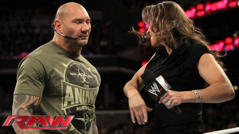 Batista and Stephanie have had scuffles in the past