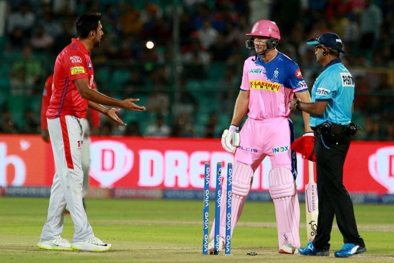 Ravichandran Ashwin and Jos Buttler during the match (credit: iplt20.com)