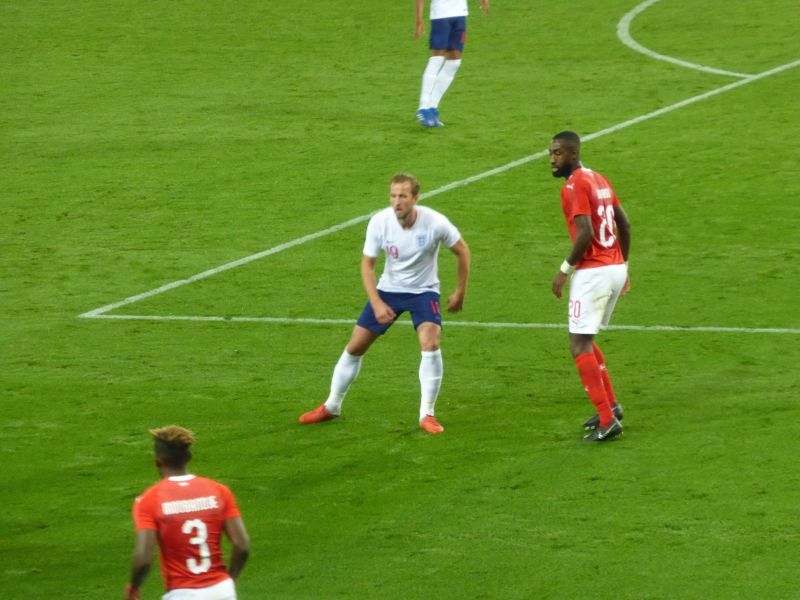 Kane in action against Switzerland earlier this season