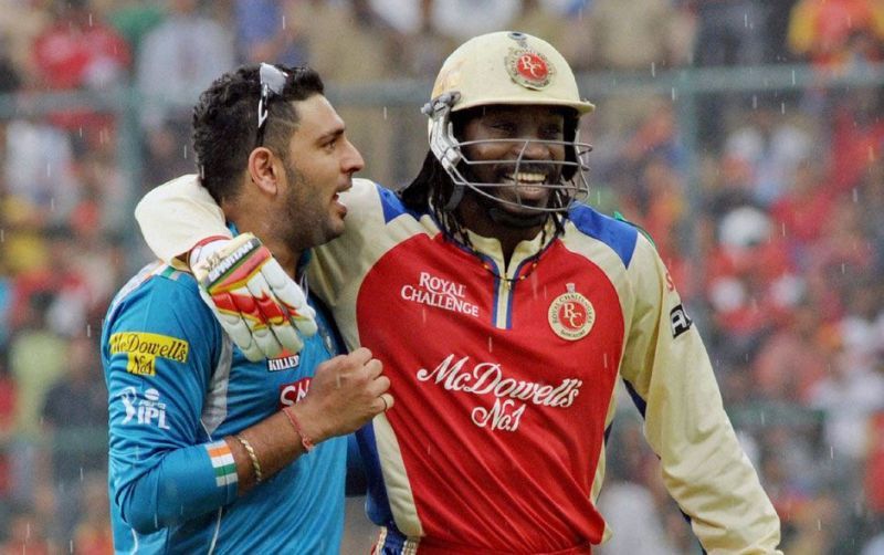 Yuvraj Singh and Chris Gayle