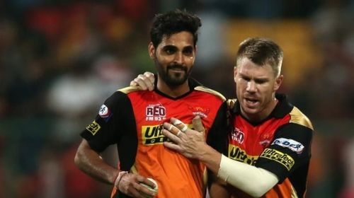 David Warner and Bhuvneshwar Kumar