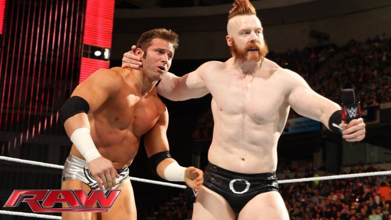 Sheamus, mike still in hand, takes it to challenger Zack Ryder