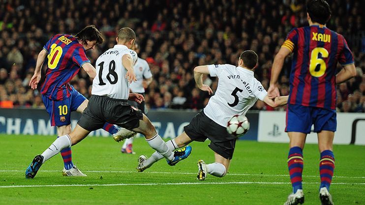 Messi scored four goals past Arsenal in the quarterfinals in 2010