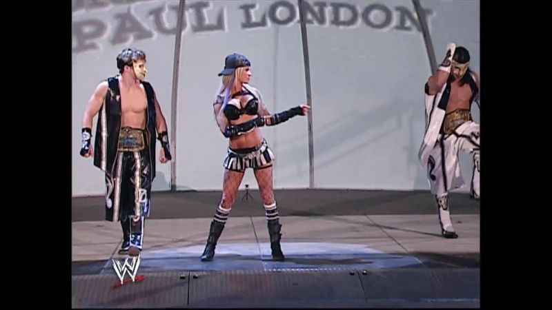 Ashley with London (right), whom she got close to, despite being with Matt Hardy
