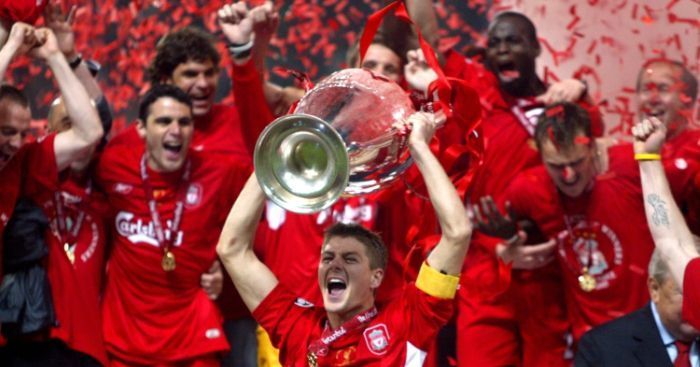 The last time Liverpool won the Champions League, captained by Steven Gerrard.