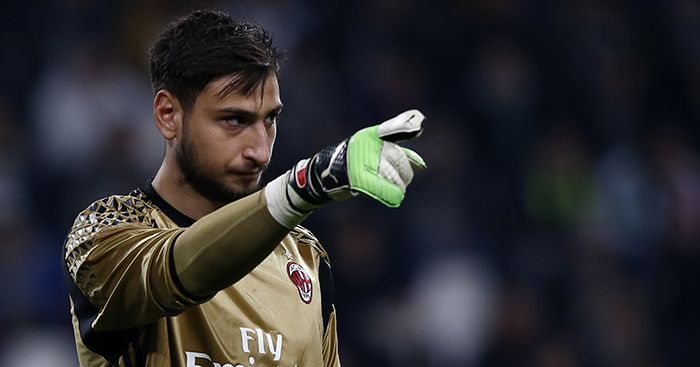 Gianluigi Donnarumma in action for AC Milan