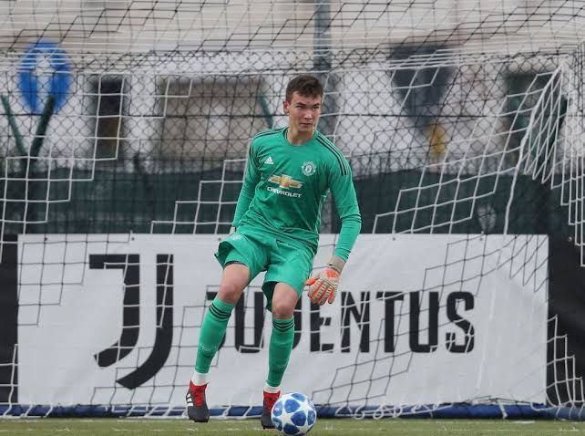 Matej Kovar in action during the UEFA Youth League match between Juventus U19s and Manchester United U19s on November 7, 2018, in Turin, Italy.