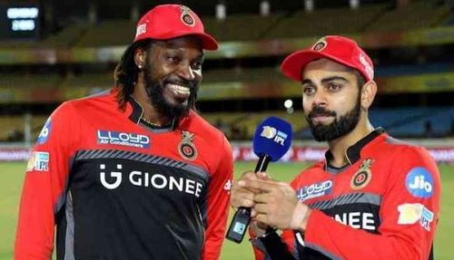 Chris Gayle and Virat Kohli