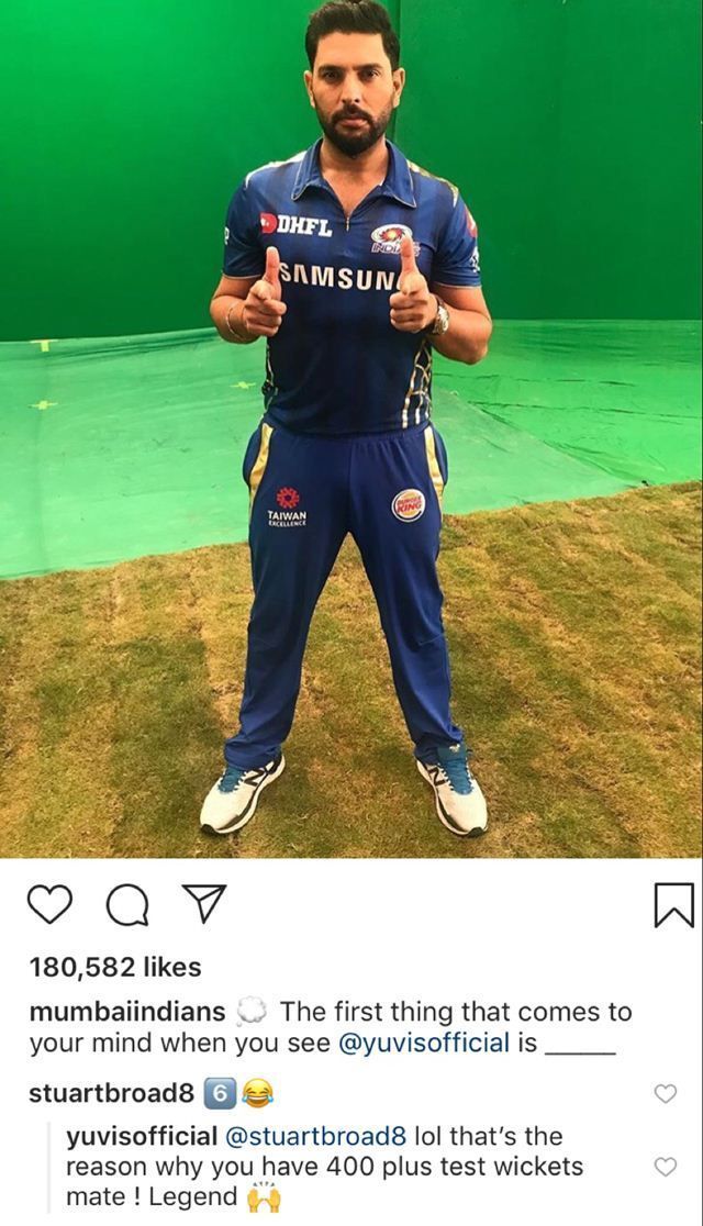 Yuvraj&#039;s epic reply to Broad